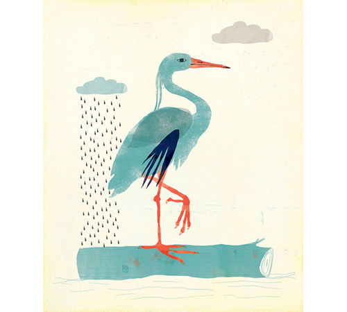 blue heron illustration